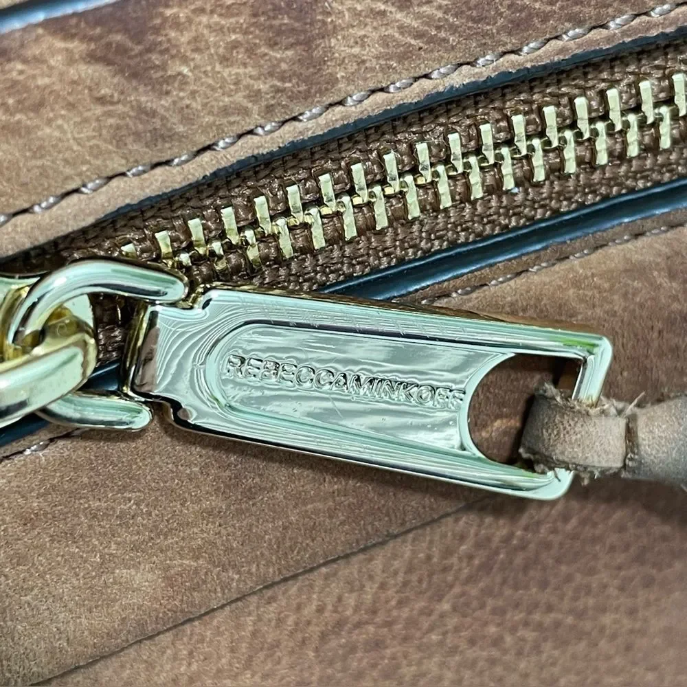 Rebecca Minkoff Avery Crossbody Bag Caramel Brown Nubuck‎ Leather Purse